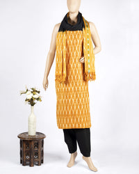 Pochampally Ikat Weave Cotton 3PC Unstiched Suit Set