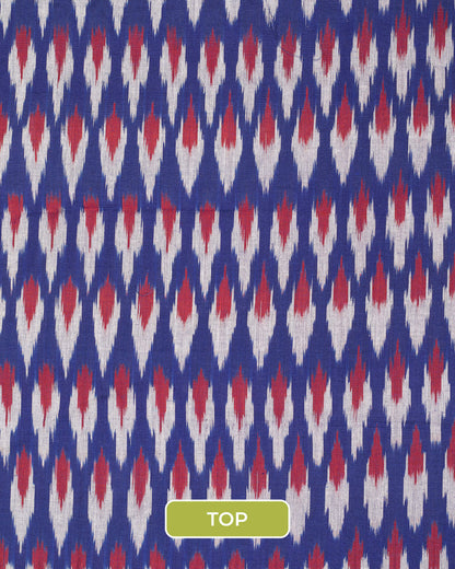 Pochampally Ikat Weave Cotton 3PC Unstiched Suit Set