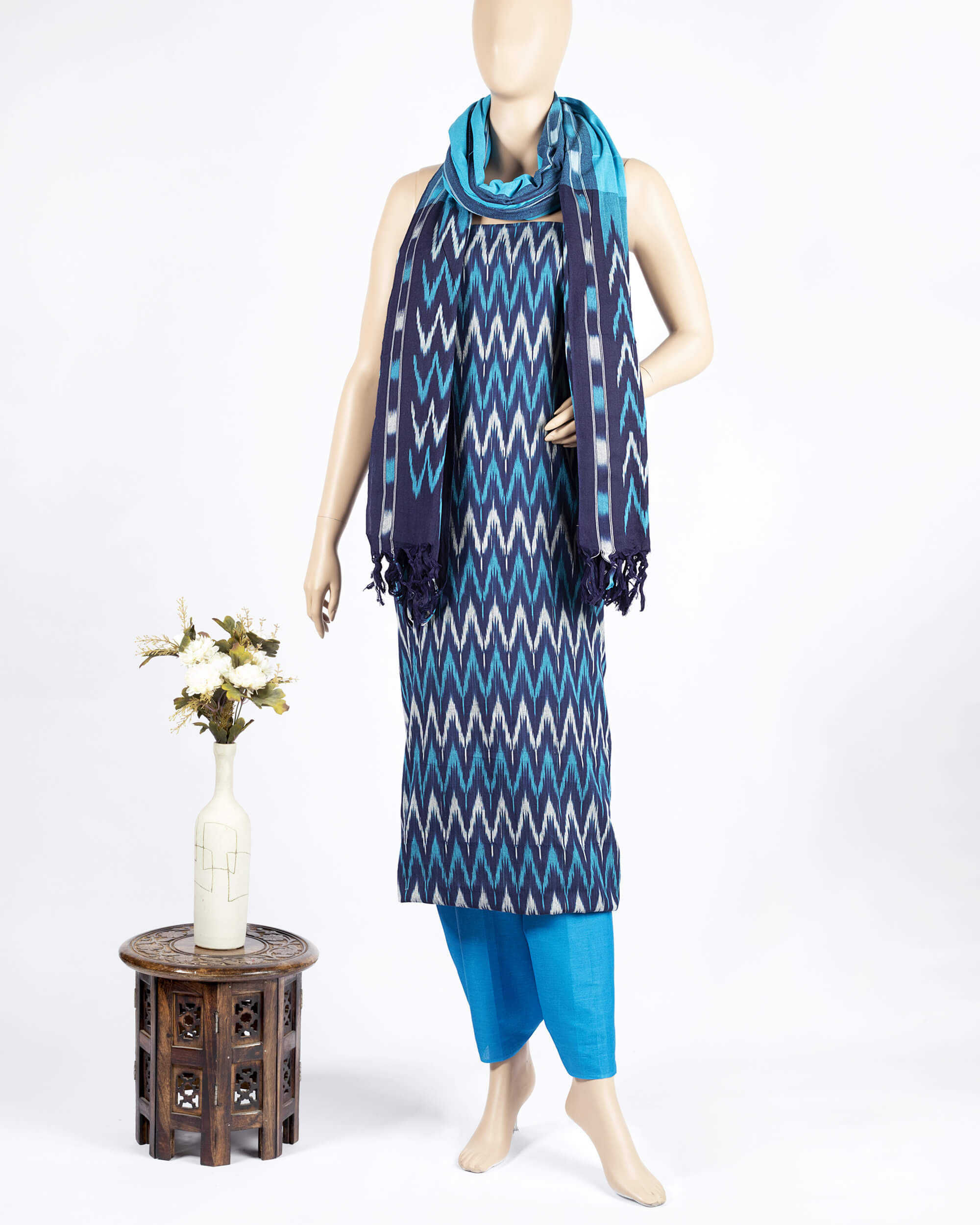 Pochampally ikat cotton outlet dress material