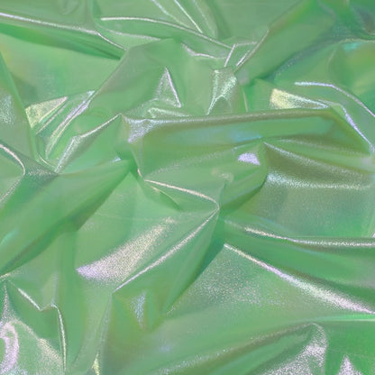 Mint Green Holographic Dual Tones Galaxy Imported Net Fabric (Width 62 Inches)