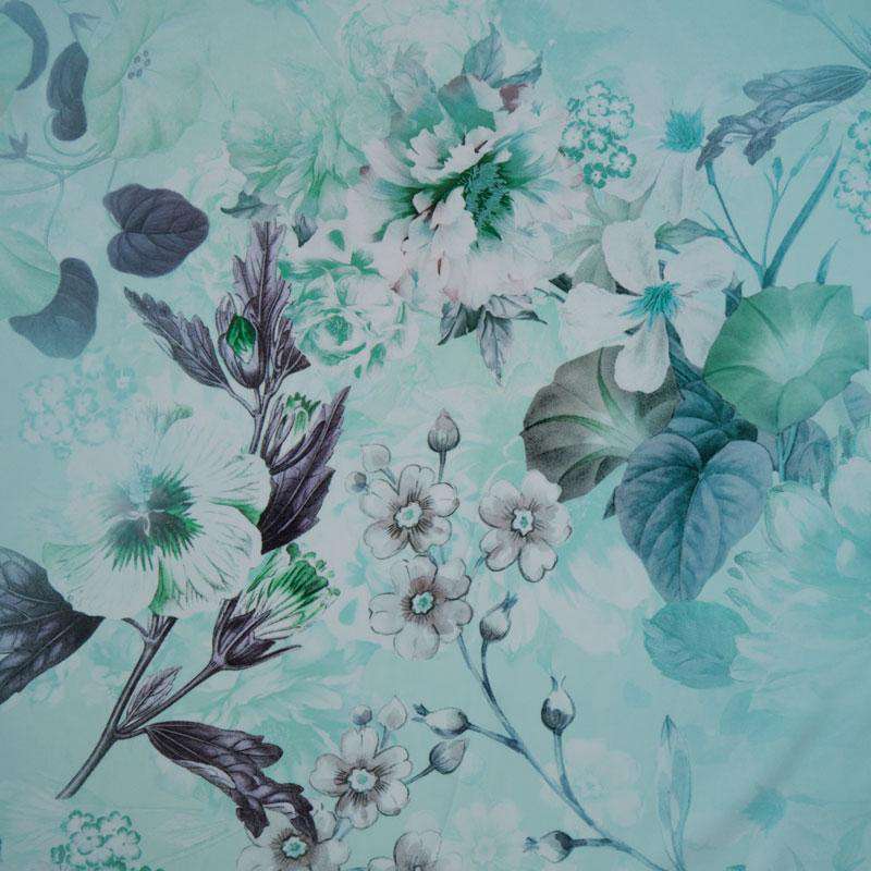 Ivory Floral Satin Fabric