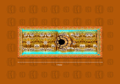 Cyber Yellow And Black Animal Pattern Unstitched Georgette Kaftan