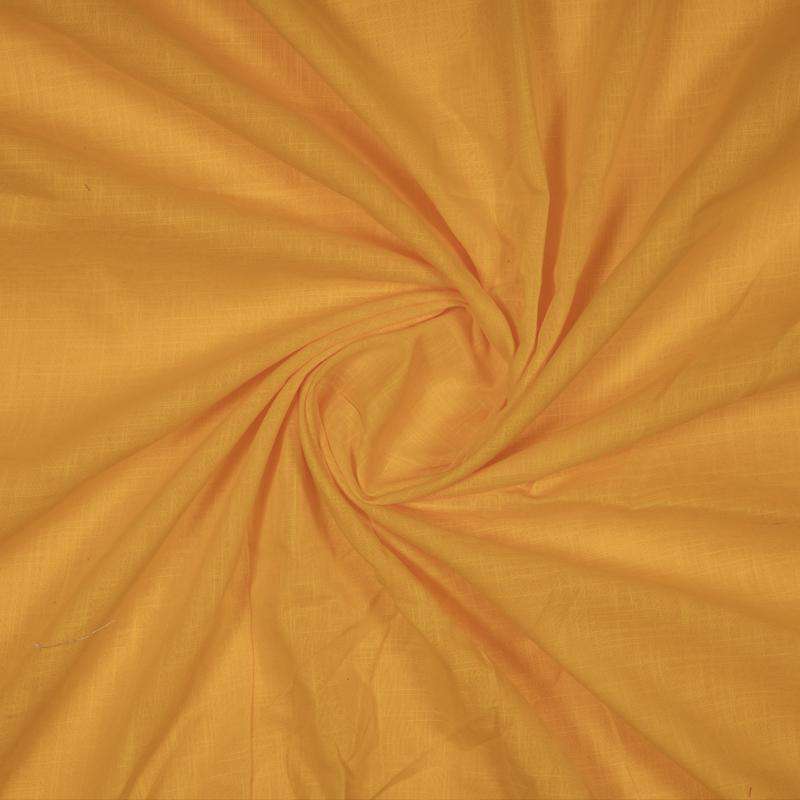 Yellow Ochre Plain Cotton Slub Fabric