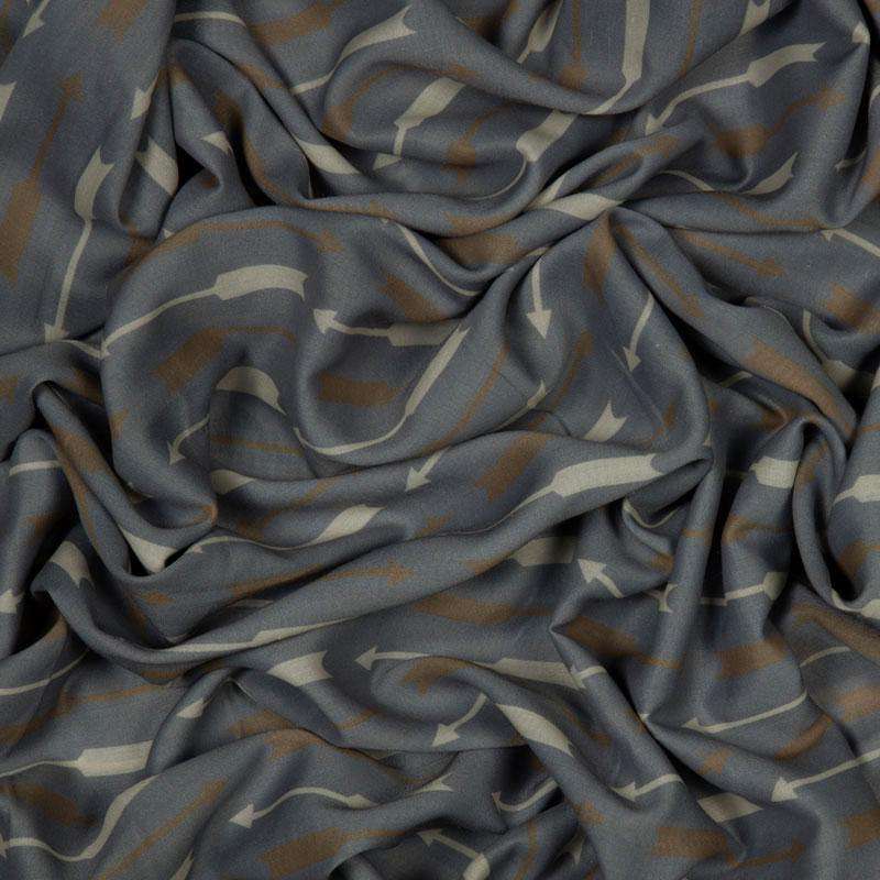 Poly Muslin Fabric With  Geometric Print