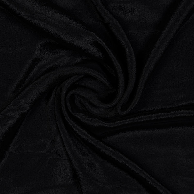 Black Plain Viscose Chinnon Chiffon Fabric